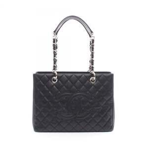 CHANEL Matelasse Grand Shopping GST Tote Bag in Grained Calfskin Leather, Black